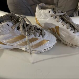 Adidas White and Gold Sports Shoes